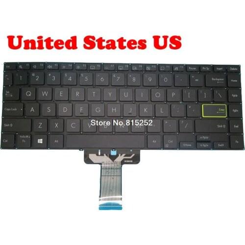 Laptop Keyboard For ASUS M433IA 0KNB0-212AJP00 NSK-W34SQ ASM19C80J1-H18 Without Frame Black United States US NO Backlit Film
