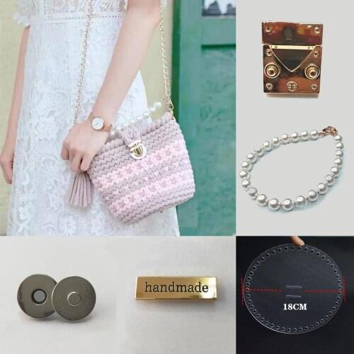 [ Collection ] DIY Bag Accessories Lock Pearl Chain D Ring Hand Woven Souvenirs Friend Birthday Party Festival Gifts