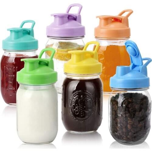 Mason Jar Lids, 6 Pack Regular Mouth Mason Jar Lids Reusable Canning Lids with Flip Top Lid Leak-Proof Seal for Ball