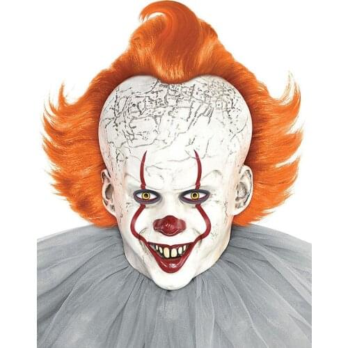 Joker Mask Cosplay Horror Clown Scary Latex Helmet Carnival Halloween Party Costume Ball Props Masquerade Accessories