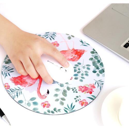 Cute Desk Mat Papeleria Kawaii Computer Mouse Pad Table Coaster Mat Office Desk Set Accessories Korean Supplies Flamingo Flower