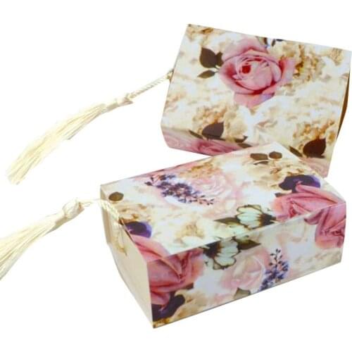 Mini Suitcase Flower Pattern Paper Candy Box Gifts Box Wedding Party Favors For Guests Baby Shower Birthday Party Supplies