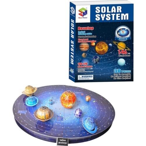 146Pcs 3D Solar System Puzzle Set Planet Board Game 3D Paper DIY Jigsaw Learning & Education Science Toy Age 6+ Birthday Gift