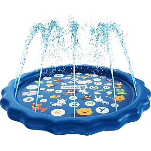 New sale Inflatable Water spray mat children lawn game mat outdoor water toy surfing cartoon Water spray water bed mat 170 cm