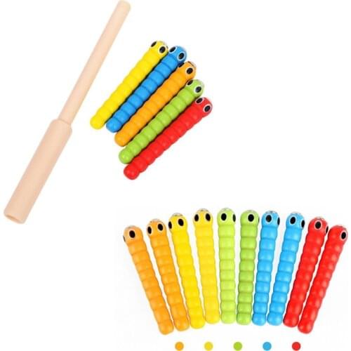 6Pcs Childrens Wooden Insect Catching Toy Montessori Strawberry Catching Insect Toy Accessories Cognitive Educational Toy Gift