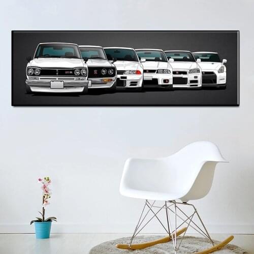 Nissan Skyline Gtr Car Living Room Mural Picture Home Decor Poster Sports Car Painting HD Print Frameless
