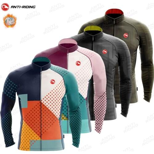 New 2021 Winter Long Sleeve Pro Team Cycling Jersey MTB Bike Clothing Uniform Mens Thermal Fleece Bicycle Maillot Ropa Ciclismo