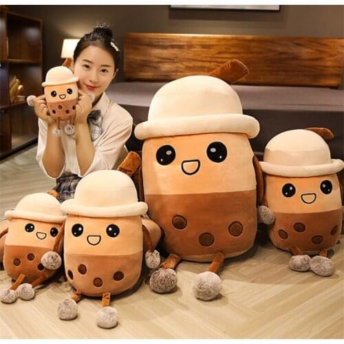 HOT New Net Red Creative New Plush Pearl Milk Tea Pillow Lovely Milk Tea Cup Girl Gift Home