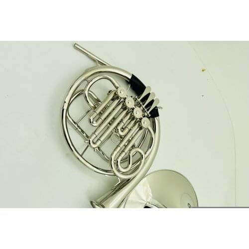 New Arrival French horn 4-key Double Row B/F Nickel plated Musical instrument with accessories Free shipping