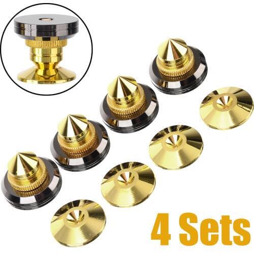 Newest 4pcs/sets Speaker Isolation Spikes Cones Feet Pads M6 Speaker Spike Feet Stand Adjustable Speaker Base Pads