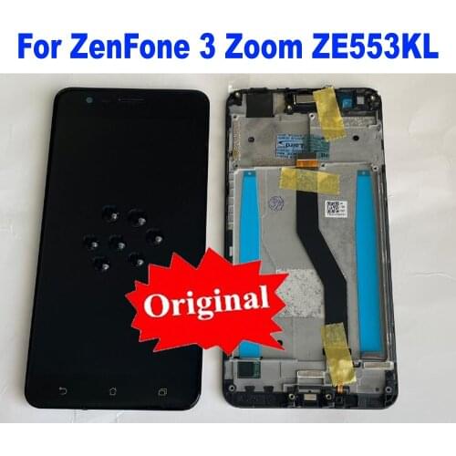 Original Best Glass Sensor LCD Display Touch Screen Digitizer Assembly with Frame For Asus ZenFone 3 Zoom ZE553KL Z01HD Pantalla