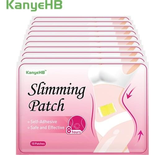 100pcs/10bags Slimming Patch Herb Weight Loss Plaster Fat Burning Navel Sticker Detox Adhesive Anti-Cellulite Body Shaping Patch