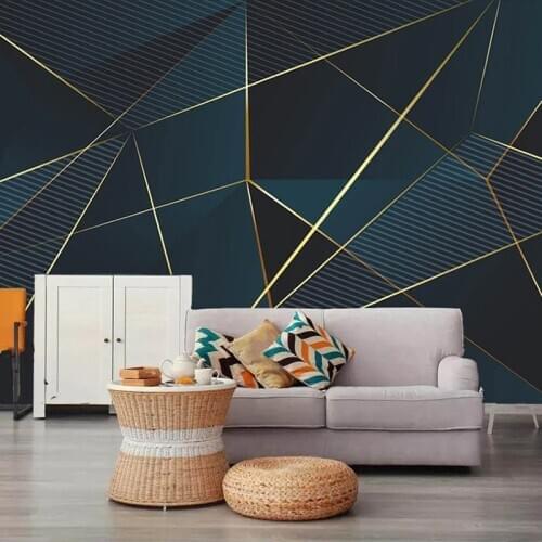 Custom Photo Wall Modern Design Luxury 3D Geometric Abstract Lines TV Background Wallpaper For Living Room Papier Peint Mural 3D