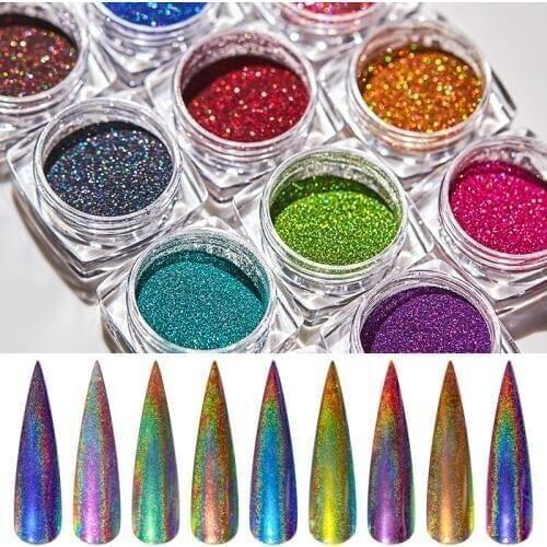 Powder for Nails Holographic Dip Nail Powders Gradient Dipping Glitter Decoration Lasting than UV Gel Natural Dry Without Lamp