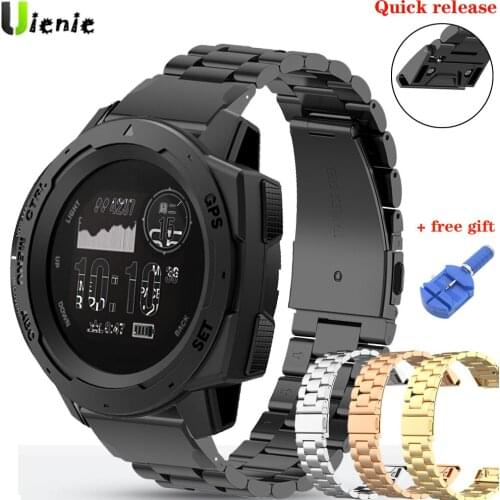 22mm Watch Band For Garmin Instinct / Instinct Tactical Strap Quick release Stainless Steel Watchband Replacement Metal Bracelet