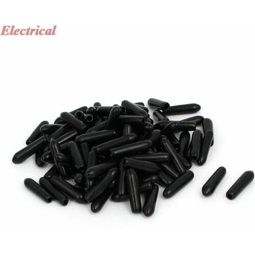 2mm Inner Dia Rubber Hose End Cap Screw Thread Protector Cover Black