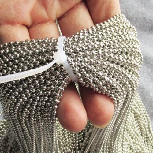 100 Meters Bead Ball Chains with 150pcs Connectors Mirror Polished Surface for Dog Tags and Pendants