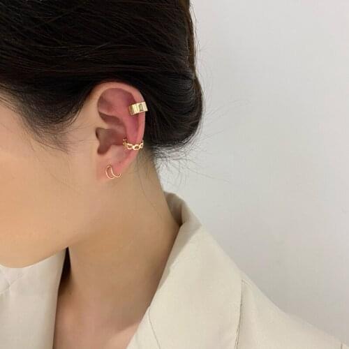 Three-piece simple hollow quality net red ear clip without pierced earrings