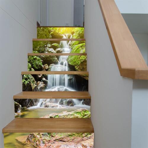 Colomac 3D 6pcs waterproof stair floor sticker renovation creative living room DIY wall decor poster decals stairway stickers