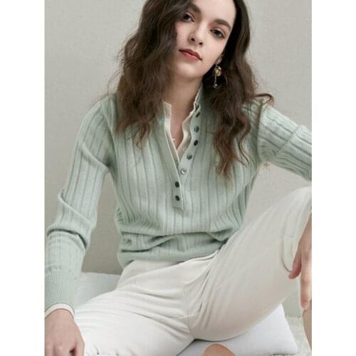 Sweater Women 100% Cashmere Knitted One Piece Set Long Sleeves 3 Colors High Quality Pullover Elegant Style Top New Fashion