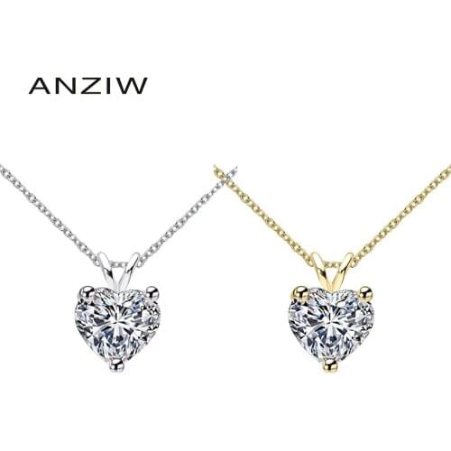 1ct Heart Cut Moissanite Pendant Necklace 925 Sterling Silver D color Moissanite Created Diamond for Women Pendant with Chain