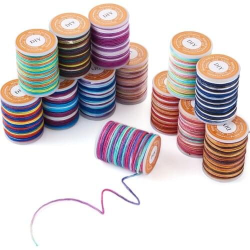 13rolls Polyester Cord Threads 0.7mm/1mm Braided Beading String Bracelet Necklace Knotting Wire Jewelry Crafts Making Supplies