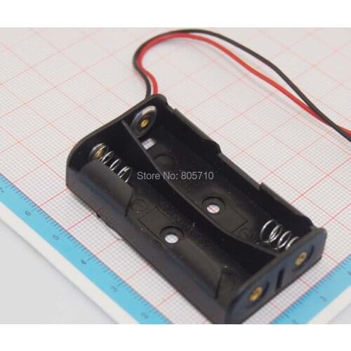 2*AA Battery Holder, for 2PCS AA battery, AA battery holder, 150mm long wire, 100pcs/lot