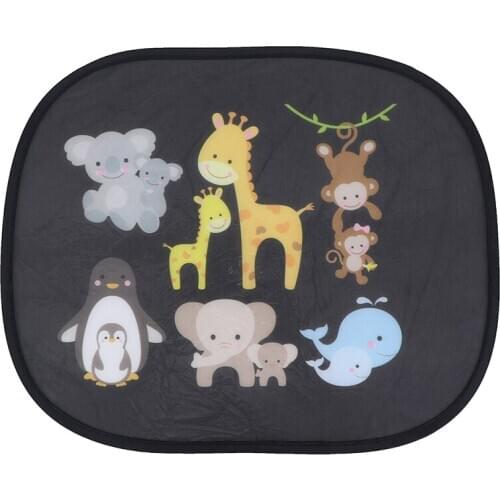 2PCS Window Sunshade Cover For Baby Kids Universal Car Styling Foldable Cute Cartoon Car Sun Shade Cover UV Protect Curtain Side