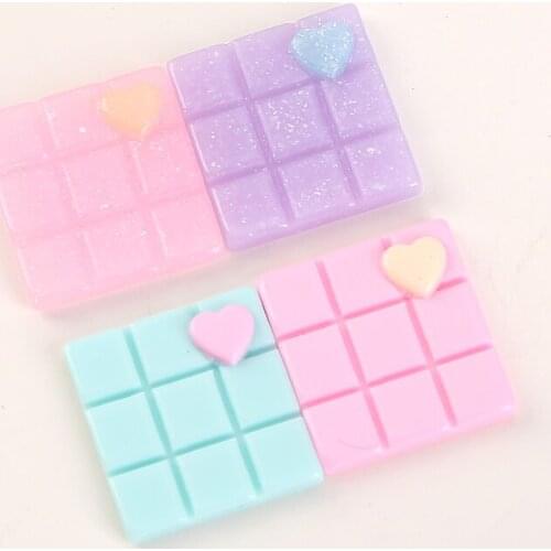 20mm 20pcs Diy Craft Hair Accessory Mixed Flat Back Resin chocolate food Cabochon for diy decoration