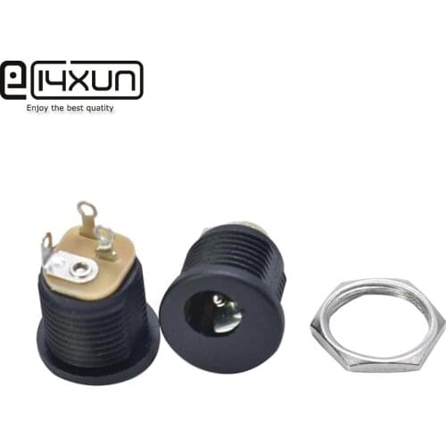 5/10pcs DC-022 5.5*2.1mm 3Pin Connectors Waterproof Power Socket Female Panel Mount DC022 Supply Jack Socket Panel Mount plug