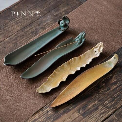 PINNY Antique Ceramic Incense Holder Buddhist Hands Stick Incense Base Tea Ceremony Accessories Sandalwood Censer