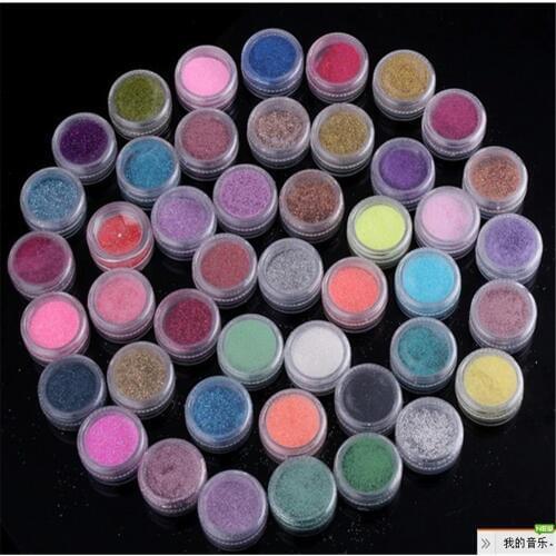 45Pcs Colors nail glitter powder Set Flash Diamond Shimmer Glitter Powder for Kids Face Body DIY Nail Painting Art Makeup Tool