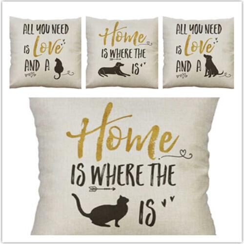 18'' Print Cotton Linen Case Pillow Intersting Home Decor Cushion Cover Letters Sofa
