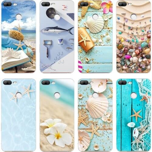 8H Blue Wood Seashells Sea Star Soft Silicone Tpu Cover phone Case for huawei Honor 9 Lite 10 p 9 10 lite