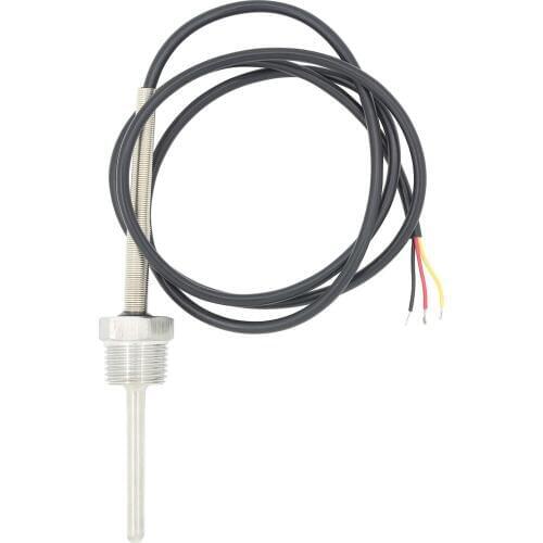 DS18B20 Digital Temperature Sensor G1/2" Thread Probe DIA=6 mm 1m PVC 3-core Wire SUS304 Stainless Steel Shell ds18b20 L30-500mm