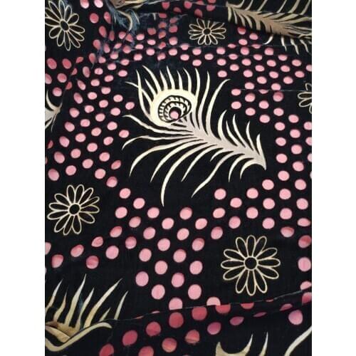 Flocked Dress Fabric 114cm Width Velvet Pile Fleeced Burn-out Fabric Wedding Dress Material Fabric 1Yard