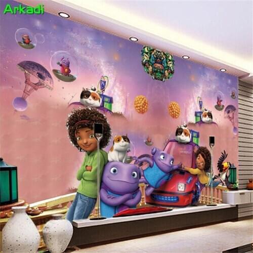 Custom Photo 3D Wall Mural Cartoon Animation Crazy Alien Childrens Room Sofa Bedroom Kindergarten Boy Girl Bed Head Decoration