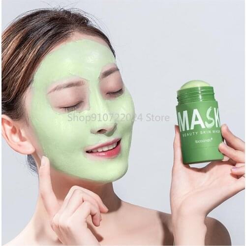 Ibcccndc Green Tea Mask 40g Face Moisturizing Oil-control Hyaluronic Acid Mask Whitening Cleans Pores Face Skincare Mask new