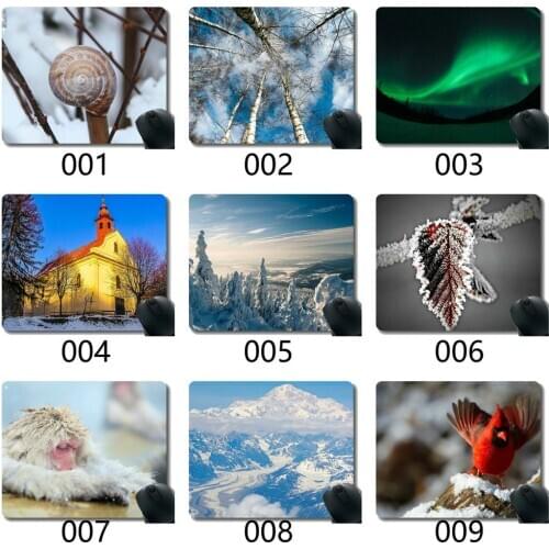 Gaming Mouse Pad,Mountains Black And White Snow Alps Non-Slip Rubber Mousepad