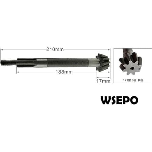 OEM Quality! Driven bevel gear shaft 210mm for 170F(7HP)Gas Engine or 170F/173F 4~5HP Diesel Engine Powered Farm/Garden Tillers