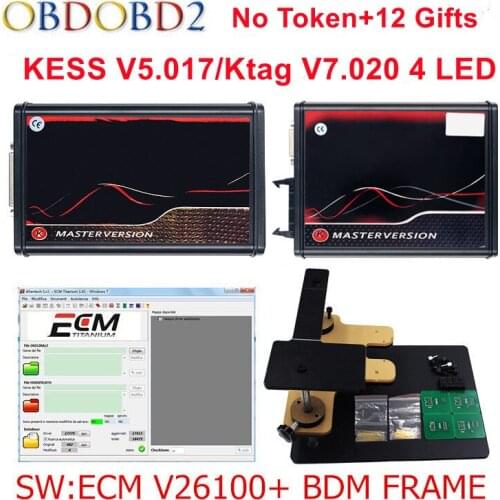 HW V5.017 KESS 5.017 + BDM FRAME OBD2 Manager Tuning Kit KESS Use Online Master Add 160 Protocol Than V4.036 For Car Truck