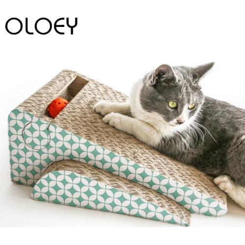 Corrugated Cat Scratch Board Pad Cat Toy House Big Cat Climbing Furniture Scratch Post Cat Jumping Toy with Ladder for Kittens