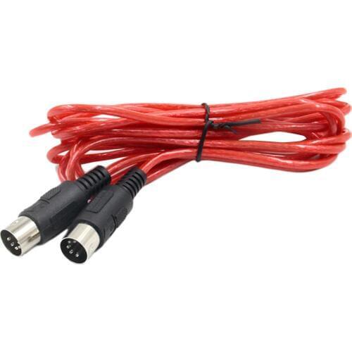 Red 5 Pin Male To 5 Pin Male MIDI Extension Cable Guitar Amplifier Connector 3 Meters