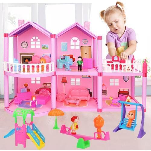 NEW DIY Doll House For LOL Doll Princess Dollhouses Villa Castle With Furnitures Simulation Dream Girl Toy House for Kids