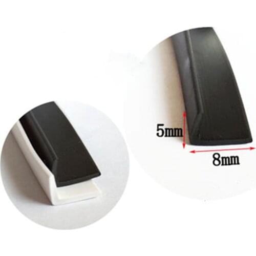 L Shape Rubber Sealing Strip Edge Encloser Shield Protector 5x8mm Black White