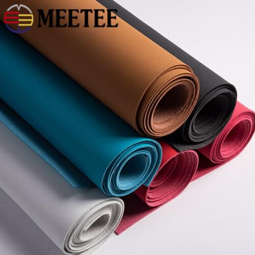 Meetee 45X137cm 1.1mm Thick Faux Synthetic Leather Fabric for Bag Sofa Decorative Sewing Fabric DIY Leathercrafts Accessories