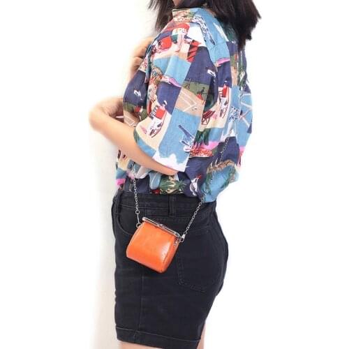 Cowhide Leather mini purse womens bags new 2020 messenger leather coin purses multifunctional lipstick bag Japanese wallet