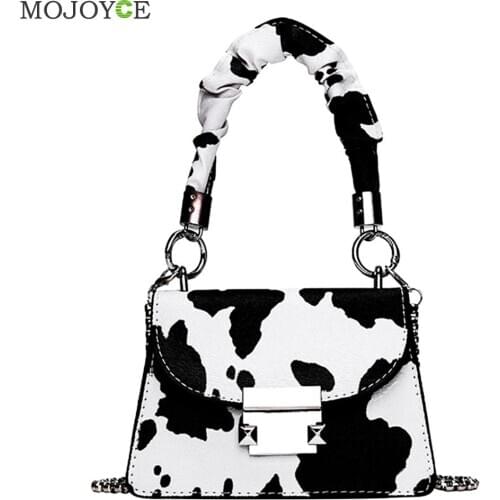 Youth Ladies Simple Versatile Bag Women Pleated Handle PU Leather Handbags Animal Pattern Shoulder Crossbody Bags