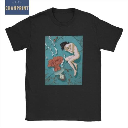 Men T-Shirt Perfect Blue Casual 100% Cotton Tee Shirt Short Sleeve Anime T Shirts Round Collar Clothes Unique