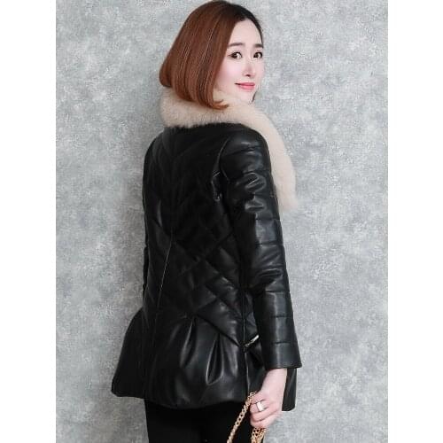 Genuine Leather Jacket Fox Fur Collar Korean Down Jackets Winter Jacket Women 300% Real Sheepskin Coat Chaqueta Mujer MY